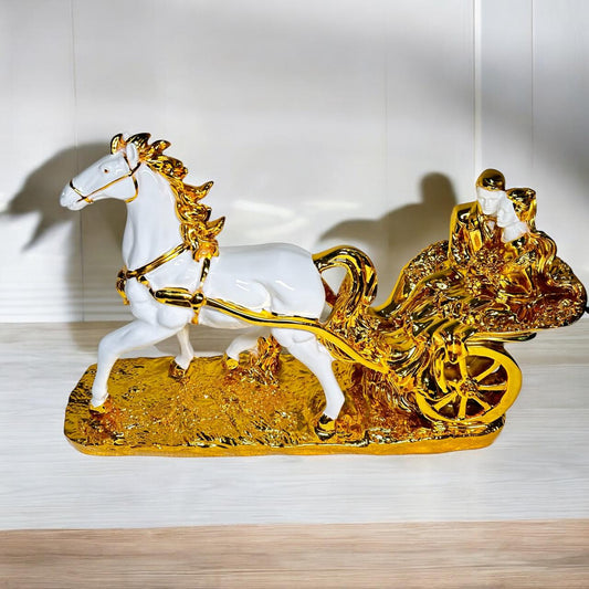 Elegant decor piece of a Romantic Couple in Horse Chariott