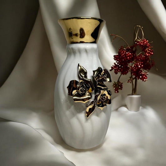 Vase for Modern Decor - White and Gold