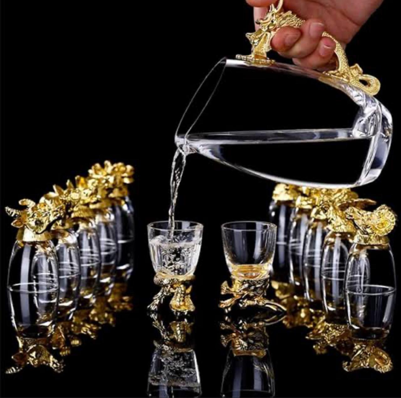 Zodiac Animal Shot Glasses | 12 pcs (60 ml) & Dispenser (250 ml) Decanter with Shot Glasses | Party Shot Glasses | Shot Glasses