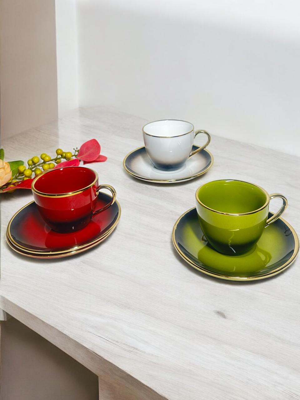 Premium LUXE - Tea Cup with Saucer Set - set of 12
